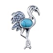 Blue Crystal Tail Crane Brooches And Pins