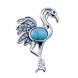 Blue Crystal Tail Crane Brooches And Pins