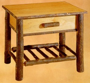Old Hickory Classic Nightstand with Spoke Shelf