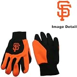 San Francisco Giants Color Block Black Grip Work Glove w/ Orange Fingers