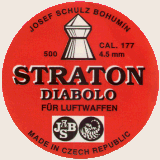 JSB Straton Diabolo .177 Cal, 8.2 Grains, Pointed, 500/Tin