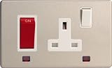 Varilight - 45A Cooker Panel (with 13A Switched Socket) And With Neon Dimension Screwless Matt Chrome - XDS45PNWS