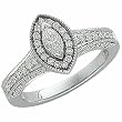14Kt White Gold Marquise Diamond Engagement Ring