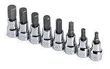 SK Hand Tools 19708 8-Piece 3/8-Inch Drive Metric Hex Bit socket Set