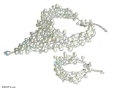 Pearl jewelry set, 'Sweet Edelweiss' 4.7