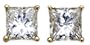 18k Yellow Gold, Princess-Cut, Diamond 4-Prong Stud Earrings (1/4 cttw, H-I Color, SI1-SI2 Clarity)