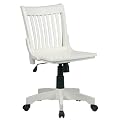 Armless Wood Bankers Chair  Antique White