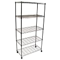 Seville Classics Chrome Mobile 5 Shelf Storage Unit