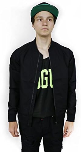 makeitblack Men's Slimfit Trendy Air Force Zip Up Bomber Jacket 2XL NJZ0002_Black