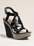 GUESS Dailona Wedge Sandals, BLACK LEATHER (5)