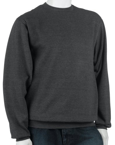 Soffe Men's Classic Crew Neck Sweatshirt, Charcoal Heather, X-Large