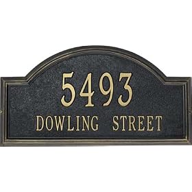 Providence Arch Address Plaque - Estate Lawn Plaque (One Line Version), Antique Copper -... by 