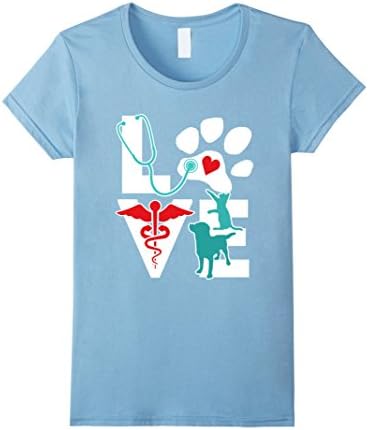 Women's Nurse love dog and cat t shirts - Nurse love pets shirts Medium Baby Blue