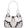 Lou-Ella Petticoats & Pistols Collection Designer Medium Shoulder Bag Trimmed in Silver