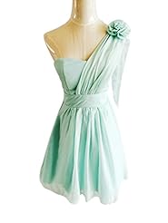 A-line One Shoulder Chiffon Mini Dress 