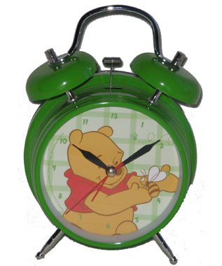 Alarm Clock Disney Pooh & Bee Green Twin Bell Alarm Picture
