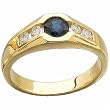 14kt Yellow Gold Stylish Throne Sapphire and Diamond Ring