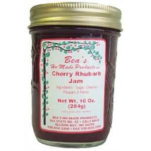 Beas Ho-Made Cherry Rhubarb Jam 10.5oz - 4 Unit Pack by Beas Ho-Made