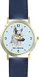 German Shepherd - Pup (SC) Dog - WATCHBUDDY&reg; DESIGNER DELUXE TWO-TONE THEME WATCH - Arabic Numbers-AQUA MARINE STYLE - Pale Blue Dial with Blue Leather Strap-Size-Large ( Men's Size or Jumbo Women's Size )