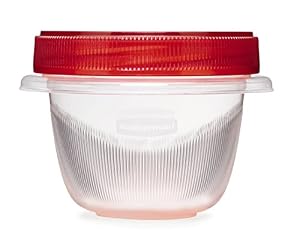Rubbermaid TakeAlongs Twist and Seal Food Storage Containers, 1.2-Cup, Clear, Set of 4