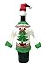 2pc Ugly Sweater Party Christmas Table Decoration Wine Bottle Knit Sweater with Santa Cap Wine Bottle Gift Cover Santa Suit