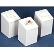 3 White Faux Leather Ring Stands Showcase Displays 2.75"