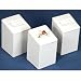 3 White Faux Leather Ring Stands Showcase Displays 2.75"