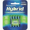 Rayovac Rechargeable Hybrid Batteries, AAA-size, 4-count Carded Pack (Pack of 2)