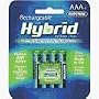 Rayovac Rechargeable Hybrid Batteries, AAA-size, 4-count Carded Pack (Pack of 2)