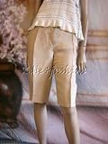 $495 ALBERTA FERRETTI Khaki Natural Silk Shorts 40 / 6
