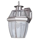 418GekyBpPL. SL160  Sea Gull Lighting 8038 965 Single Light Lancaster Medium Outdoor Wall Lantern, Clear Beveled Glass and Antique Brushed Nickel