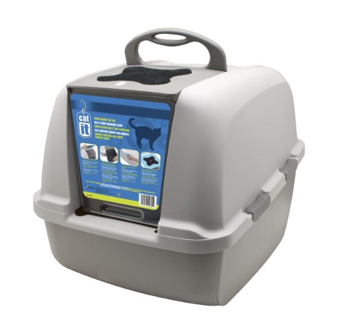 Catit Jumbo Hooded Cat Litter Pan - Warm Gray