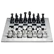 Marble Chess Set - White & Black, 15" with Deluxe Velvet Box