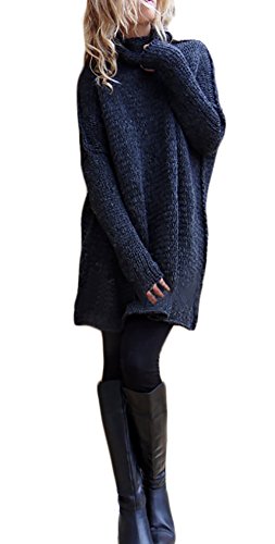 Oyanus Women's Casual Loose Long Sleeve Cowl Neck Pullover Sweater Tunics