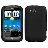 Solid Black Silicone Skin Gel Cover Case For HTC Wildfire S