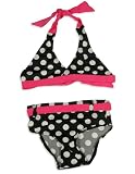 Pink Platinum - Girls Two Piece Polka Dot Bikini Swim Suit, Black, Pink Pink Platinum - Girls Two Piece Polka Dot Bikini Swim Suit, Black, Pink