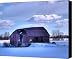 Abandoned Red Barn In Winter Canvas Print / Canvas Art - Artist Levin Rodriguez