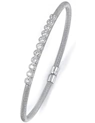 Sterling Silver & Cz Bangle