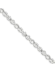 Genuine .925 Sterling Silver Diamond Figure 8 Bracelet 8.8 Grams . 100% Satisfaction Guaranteed.