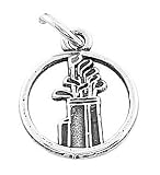 Silver Golf Clubs and Bag Cut Out Disc Charm
