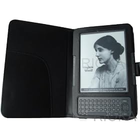Rioka Amazon KINDLE 3 case cover in black. Finely crafted durable design for 3rd generation Kindle with keyboard . Non magnetic closure. Folds back for easy reading.