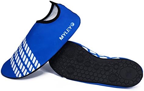 MiYang Barefoot Water Skin Shoes Aqua Socks For Beach Fitness Yoga Exercise (Blue,US 6-7)