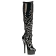 6 Inch Sexy Knee High Boot High Heel Platform Knee-Hi Stretch Patent / Black