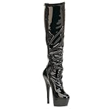 6 Inch Sexy Knee High Boot High Heel Platform Knee-Hi Stretch Patent / Black
