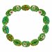 Murano Glass Green Millefiori Oval Stretch Bracelet