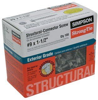 Simpson Strong-Tie Connector Screw 1-1/2" L 9 Ga Galvanized