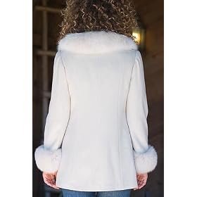 WoMens Cashmere Blend Coat with Fox Collar by Overland