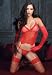 Valentine's Day 2PC Fishnet Halter Camisole Sexy Lingerie Intimate Apparel with Lace Trim
