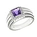 6MM 1.50 CT Princess Cut Natural Amethyst Ring In title=