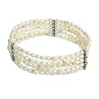 Sterling Silver Classic 5 Strand Cultured Pearl Bracelet, White